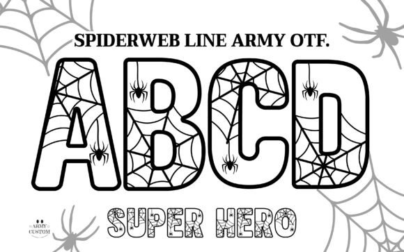 Spiderweb Line Army: The Display Font with Vigilante Soul